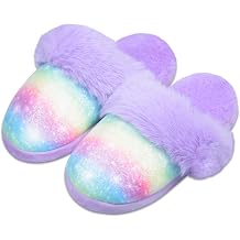 ZGDG Girls Slippers Cute House Slippers,No-Slip Memory Foam Princess House Shoes for Bedroom Indoor OutdoorToddler/Little/Big Kid