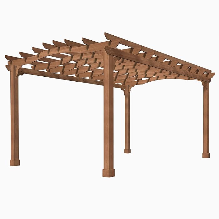 Buy MUPATER Wooden Pergola Gazebo for Patio with Arched Roof and Ground