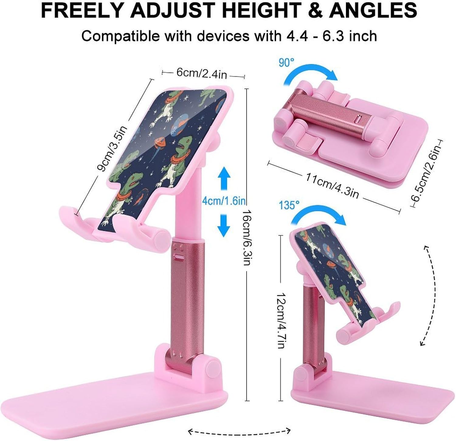 Funny Dinosaur Rocket Folding Cell Phone Stand for Desk image 2