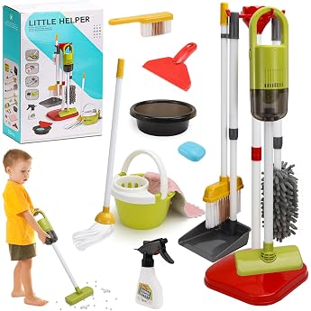 14-piece cleaning set for children, children's vacuum cleaner | Children's broom set from 2 years, cleaning set for children 