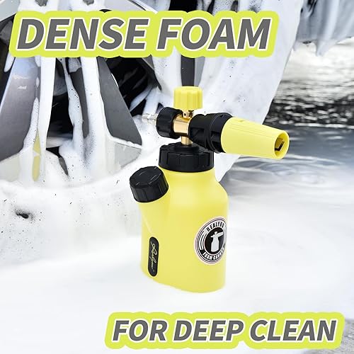 Miniatura 4 de REALYOU Cañón de espuma de hasta 4500 PSI, cañón de espuma para lavadora a presión con conector rápido de 14 pulgadas, cañón de espuma de nieve con