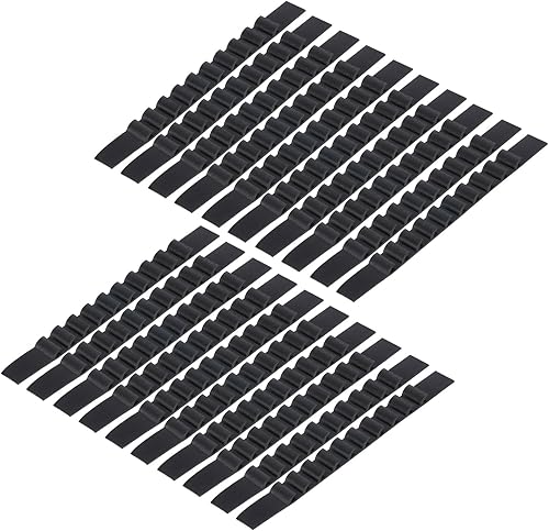 uxcell 50 tiras adhesivas de silicona antideslizantes para colgar ropa para perchas de madera y plástico, color negro (3.54 x 0.39 pulgadas)