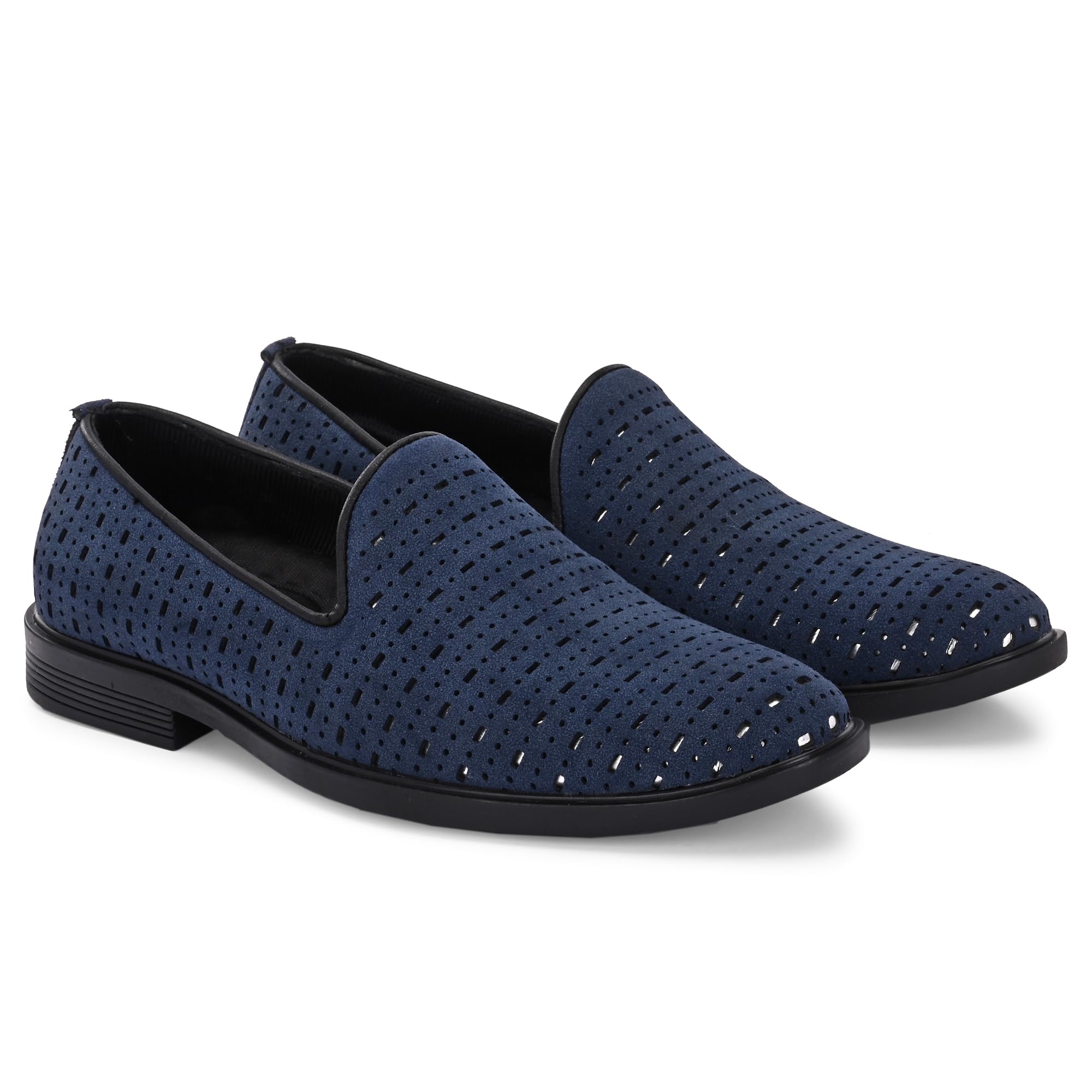 ZENTRO Urban Classic Breathable Perforated Slipon Formal Comfort Loafer Black-image-10