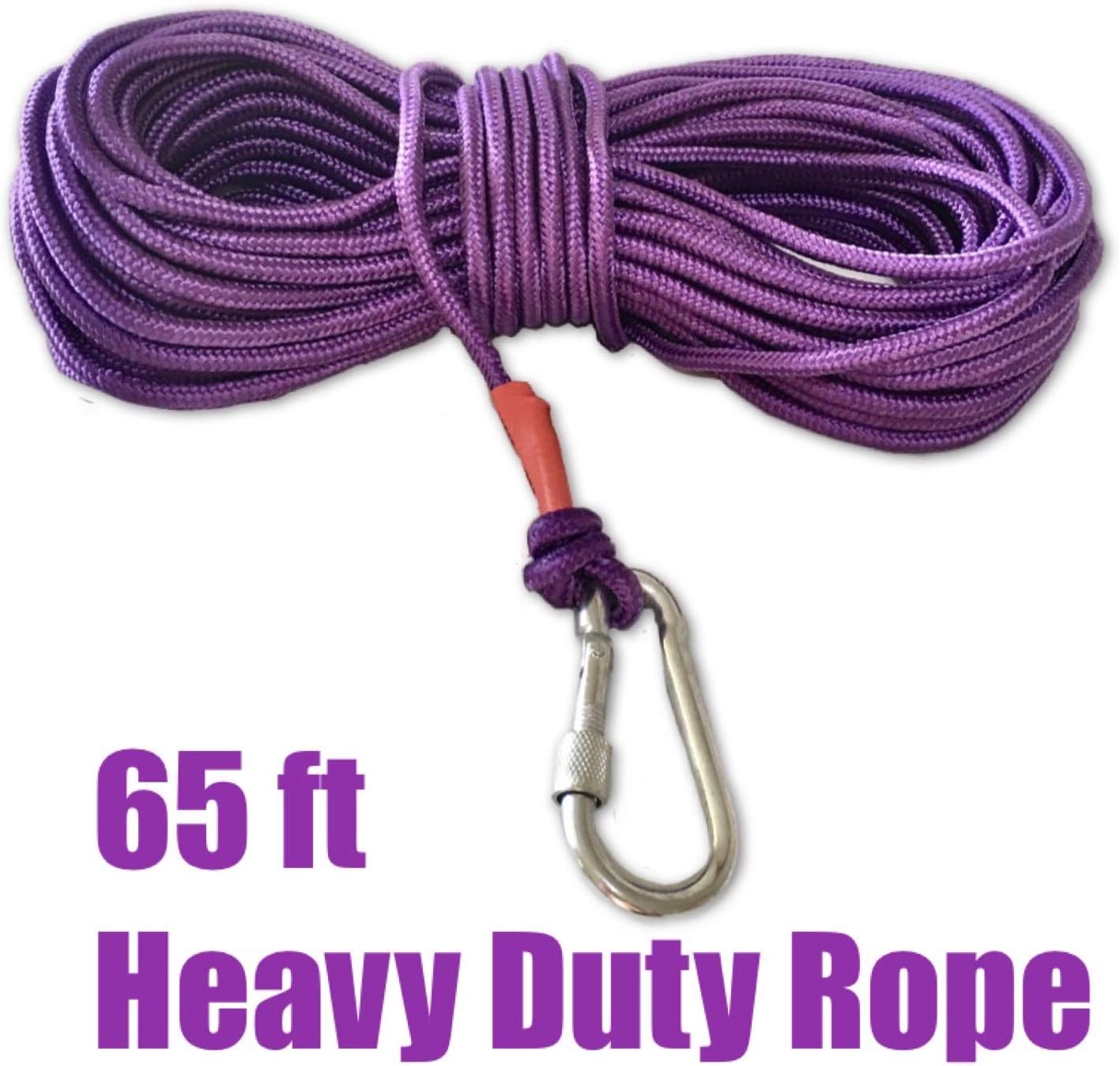 28 Peak Magnet Fishing Kit, 660 lb Double Sided Pulling Force, with Non Slip Gloves, 65 Ft Rope & Carabiner for Magnet Fishing and Retrieving in River (Purple)