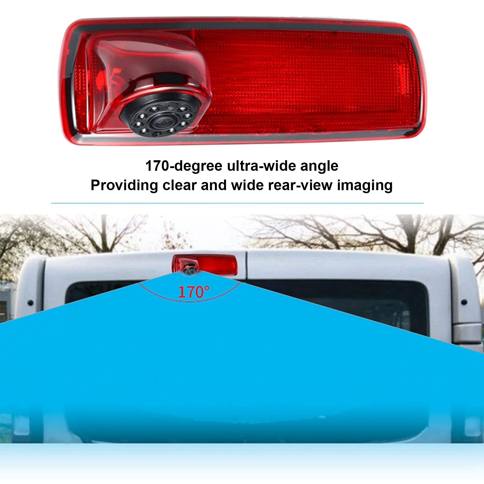 Telecamera per Retromarcia per Auto, Lampada Freno Alta, Visione Notturna Opel Vivaro 2014