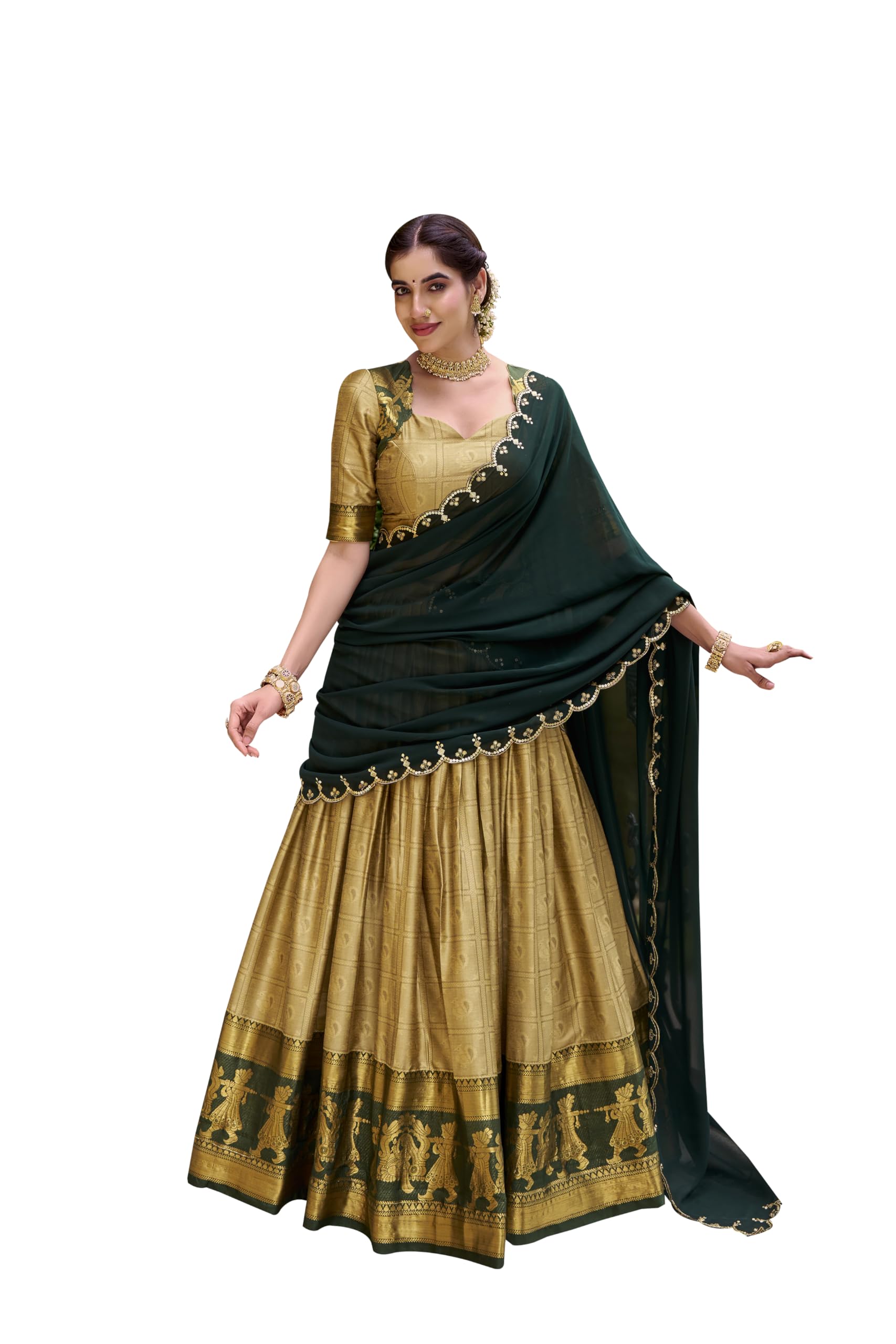 Traditional Beauty Poly Cotton Chaniya Choli with Rich Zari Weaving-image-11