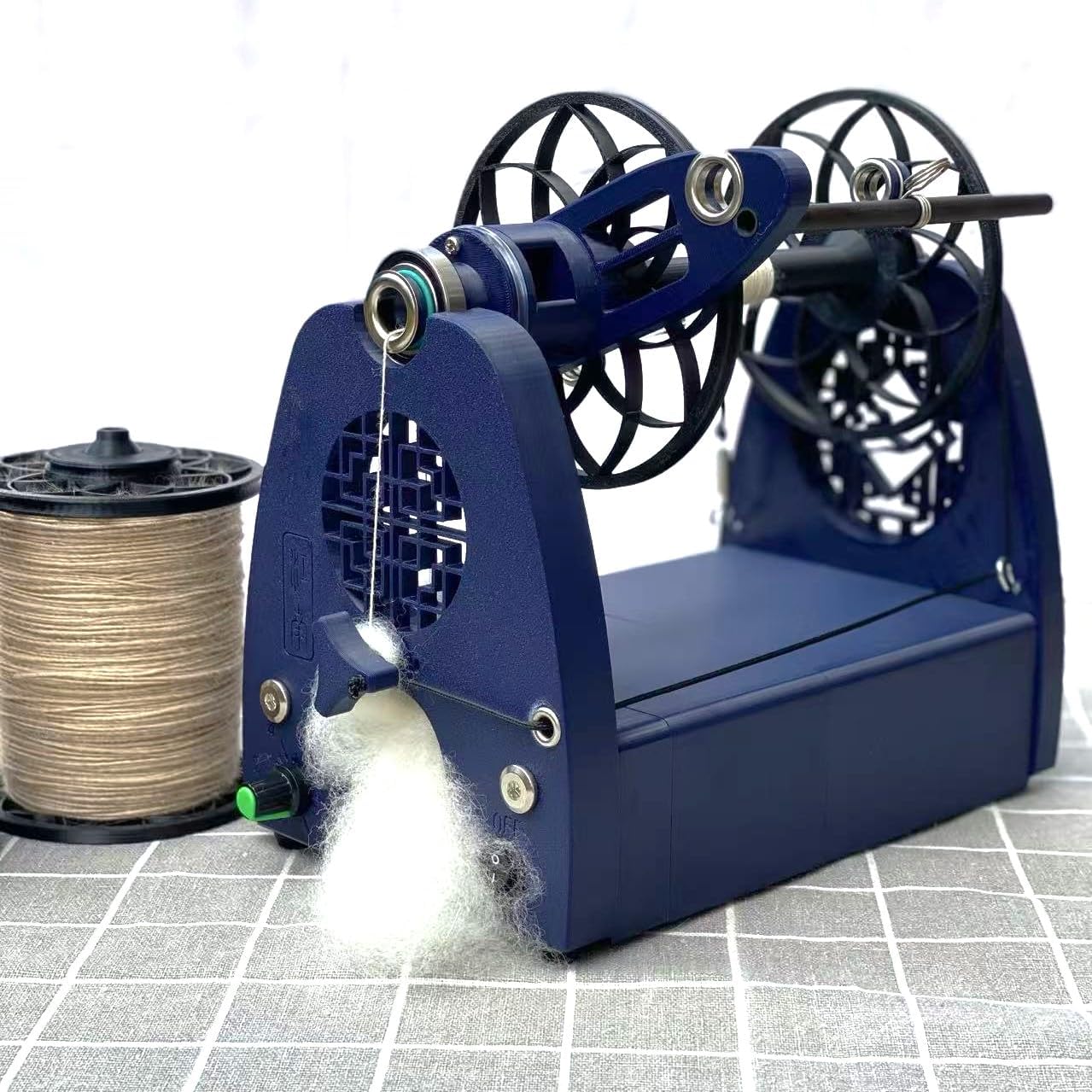 Phil's Suzhou E-Spinner - 8-Ounce Electric Yarn Spinning Wheel with Foot Pedal, High Capacity Electronic Wool Spinner & Twister for Roving, Fleece, Fiber Craft Weaving