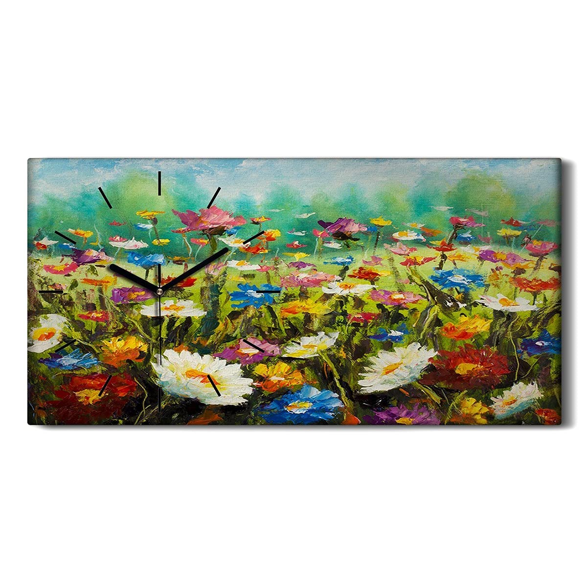 Image Art Mural Art Moderne Salon avec une Horloge de Fleurs Modernes