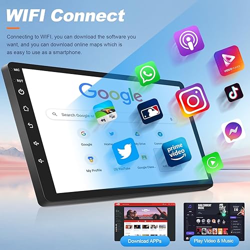 Miniatura 5 de Radio Android estéreo de 10.1 pulgadas con Apple Carplay inalámbrico y Android Auto, navegación GPS en el salpicadero 5G WiFi Bluetooth MirrorLinkFM