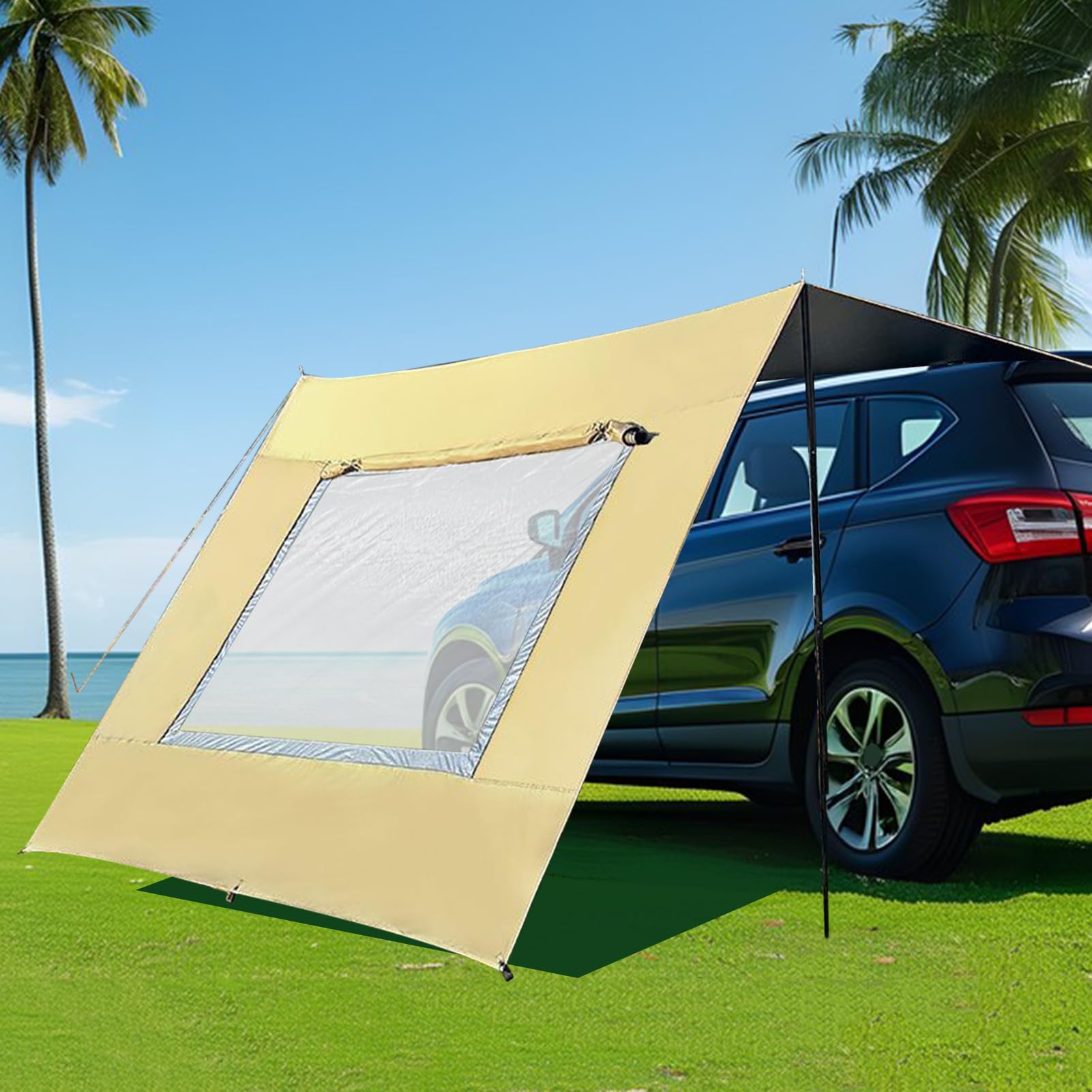 Auto- Strapazierfähige, Wasserdichte Überdachungsplane | Outdoor Auto-Markise Sonnenschutz Für Lkw Fahrzeug Automobil Limousine Pick-up Anhänger Garten Outdoor Angeln Picknick