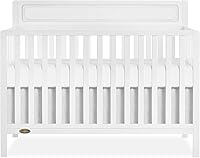 Dream On Me Avery 5-in-1 Convertible Crib in White - Grows to Toddler Daybed Full Bed, GREENGUARD Gold Certified, 3 Heights