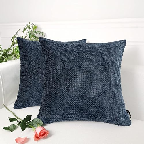 Booque Valley Paquete de 2 fundas de almohada de espuma de mar sólidas, fundas de cojín cuadradas de felpilla rústica de textura gruesa, fundas de