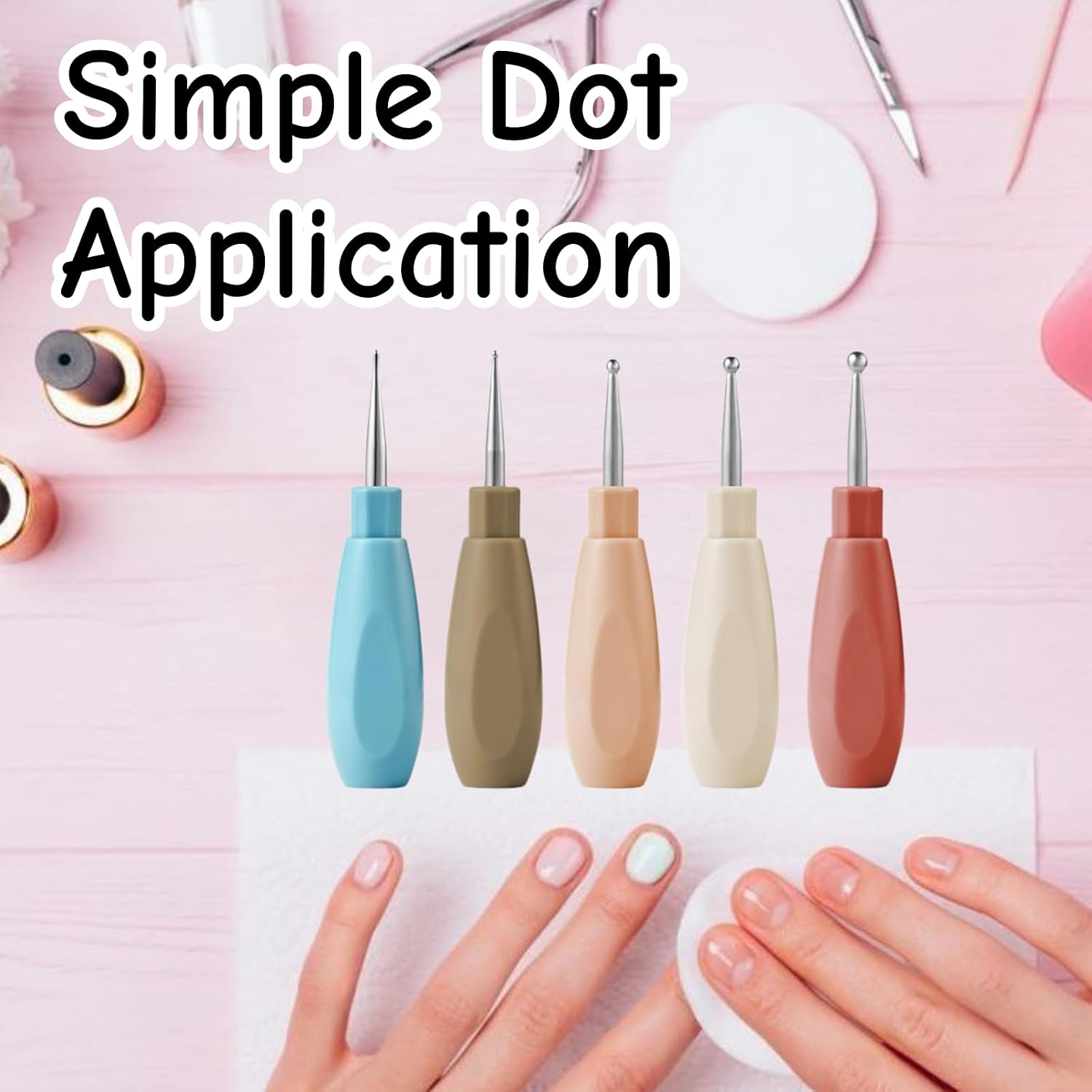 5 PCS Nail Dotting Pen 5-in-1 Polka Nail Art Tool