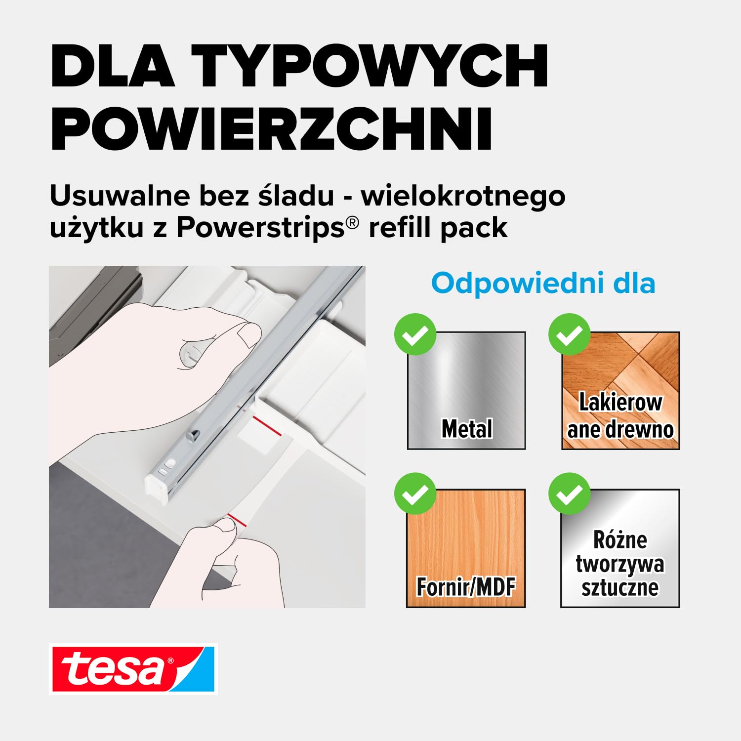 tesa Pull-Out wysuwana szuflada do kuchni - samoprzylepna wysuwana szuflada do szafek kuchennych - bez wiercenia - teleskopowa szuflada na przybory kuchenne