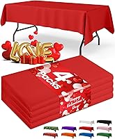 Vista 29 de Mantel de Mesa de Plástico Rectangular con Globos de Cumpleaños, Paquete de 4, Mantel de 54''×108'' para Mesas de 6 pies, Mantel para Uso Globo