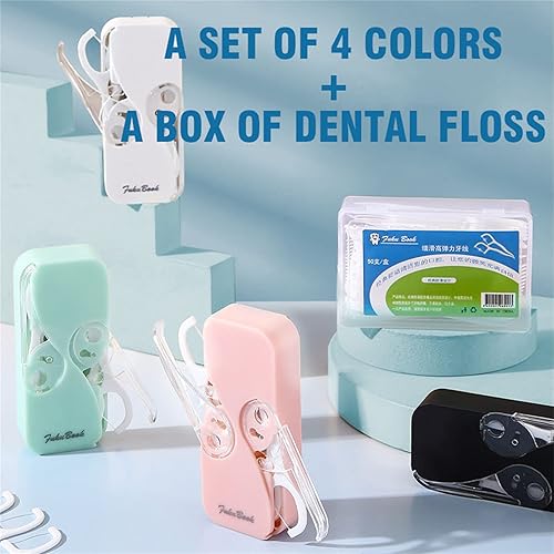 Miniatura 3 de Dispensador de hilo dental portátil, con una caja de hilo dental, dispensador automático de púas de hilo dental para limpieza de dientes,
