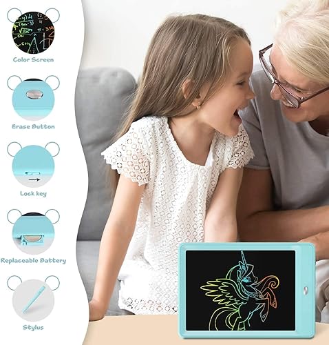 Miniatura 5 de bravokids Tableta de escritura LCD Doodle Board de 10 pulgadas, tablero magnético de dibujo Bravokids