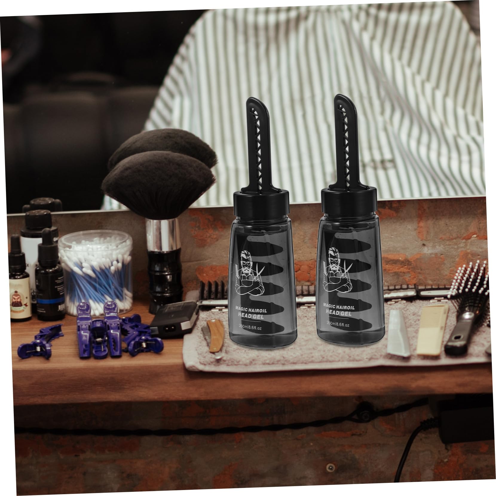 Gel Moldeador para Cabello con Peine Aplicador, Pack de 3 Unidades de 260 Ml, Envase Plástico Duradero para Peinar Hombres en Casa