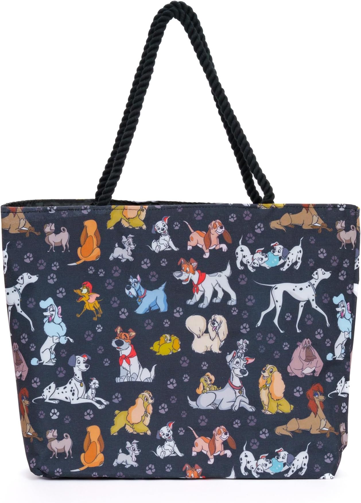 Dogs Tote Bag for Women, 101 Dalmatians Lady and Tramp Print Large Canvas Purse, Disney Work Tote Big Bag,