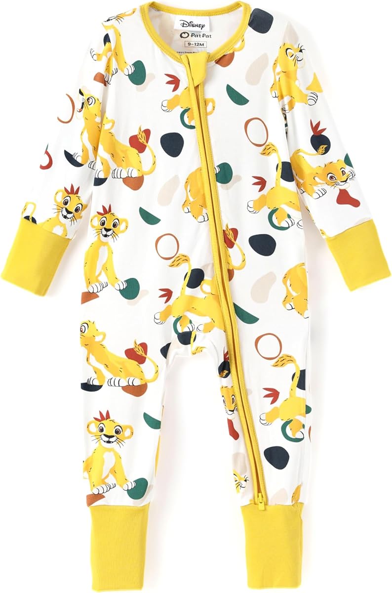 Conjunto de mameluco con cremallera bidireccional de viscosa para bebé de Disney hecho de bambú NB-Inf