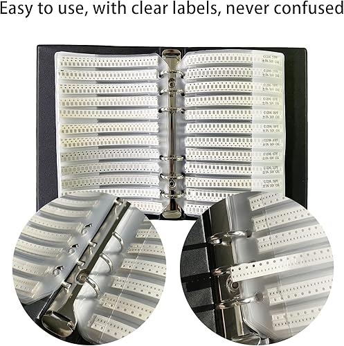 Miniatura 4 de Kit de condensador 1206 SMD Book (0.5pF-1uF) SMT Kit Chip 80 Valor x 50pcs  4000pcs Capacitor Surtido Portafolio Carpeta Libro de muestras