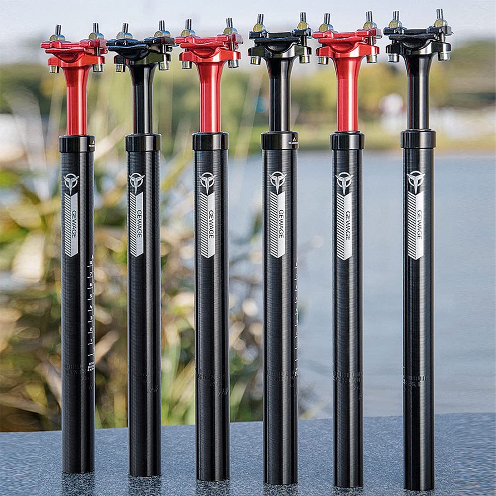 Reggisella per bici ammortizzato Reggisella per bicicletta ammortizzante Tubo sella regolabile per mountain bike Lega di alluminio Rosso Nero 27,2 mm 30,9 mm 31,6 mm (31,6 mm)