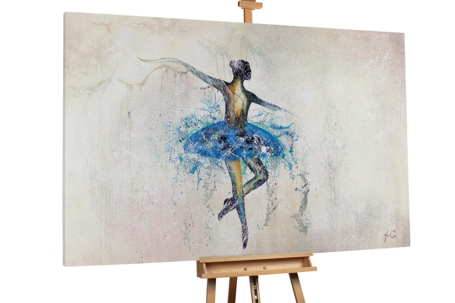 Grand Tableau Huile Danseuse – Peinture Murale 100% Faite Main – 120x90cm (XL)