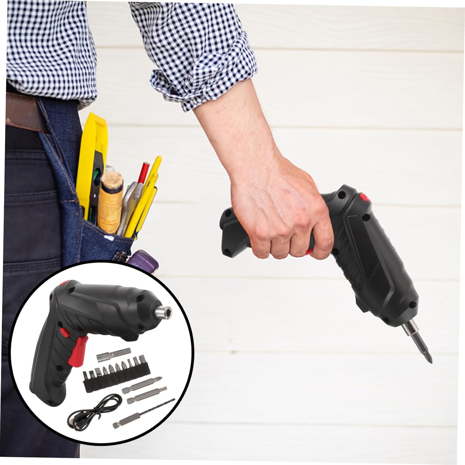 ARTIBETTER Rechargeable Electric Screwdriver Set Mini Cordless Drill with Led Light Accessory Kit for Home Repair and Diy Projects Household Maintenance Tool