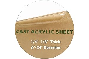 12 Inch 1/4" Round Acrylic Clear Plastic Sign Blank Plexiglass Compostable Clean Round Placemats