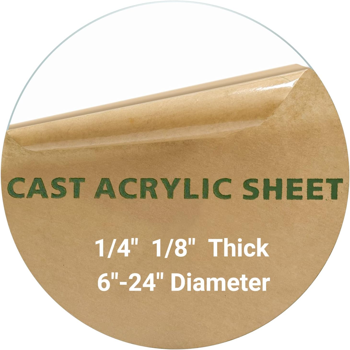 1 Pieces 1/4" Round Plexiglass Sheet, 12 Inch Diameter Clear Acrylic Circle, Round Cake Disk Acrylic Sheet, Plexiglass Table Top, Acrylic Backdrop