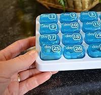 Vista 3 de Organizador de pastillas mensual de 31 días con cápsulas de píldoras de bolsillo desplegable y bandeja de almacenamiento para vitaminas