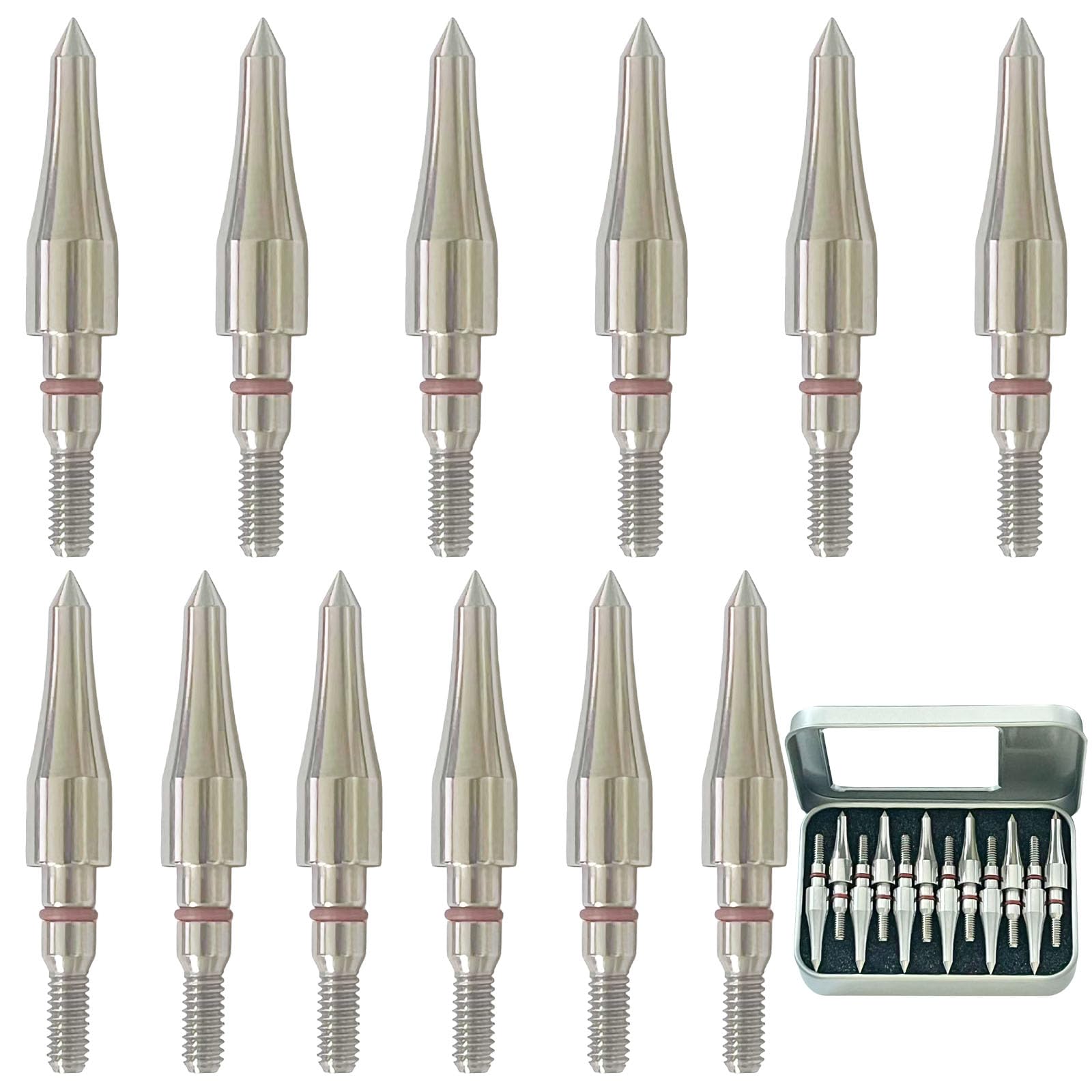 100/125/150/200/300 Grains Archery Field Points Practice Field Tips, Archery Target Practice Hunting Arrow Tip for Recurve, Compound Bow Crossbow, Stainless Steel Screw in Broadheads