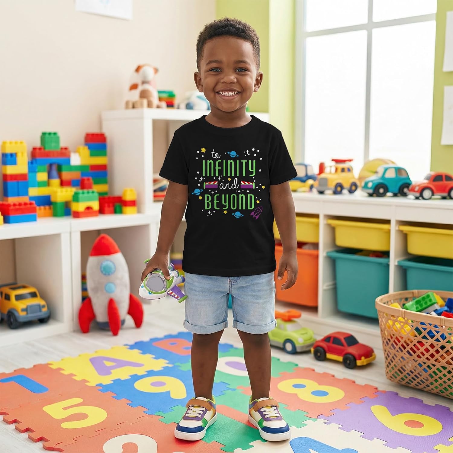 Kids' Friendship Vibe Adventure T-Shirt Cute Space Explorer Cartoon Style Graphic Casual Funny Letter Print Tee Tops