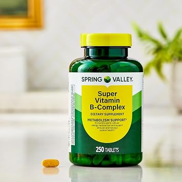 Spring Valley Super Vitamin B-Complex Tablets Dietary Supplement (250 Tablets) - New Look