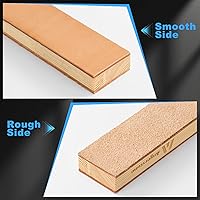 Vista 3 de ANGERSTONE Double Side Leather Strop for Knife Sharpening - 14"x 2" Stropping Block Kit with Polishing Compound, Knife Strop with Ergonomic Handle