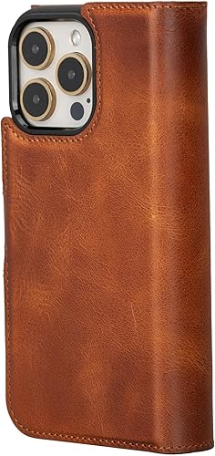 Miniatura 8 de Bayelon Funda tipo cartera para iPhone 15 Pro Max, billetera de cuero triple plegable, funda magnética desmontable, tarjetero para iPhone 15 Pro