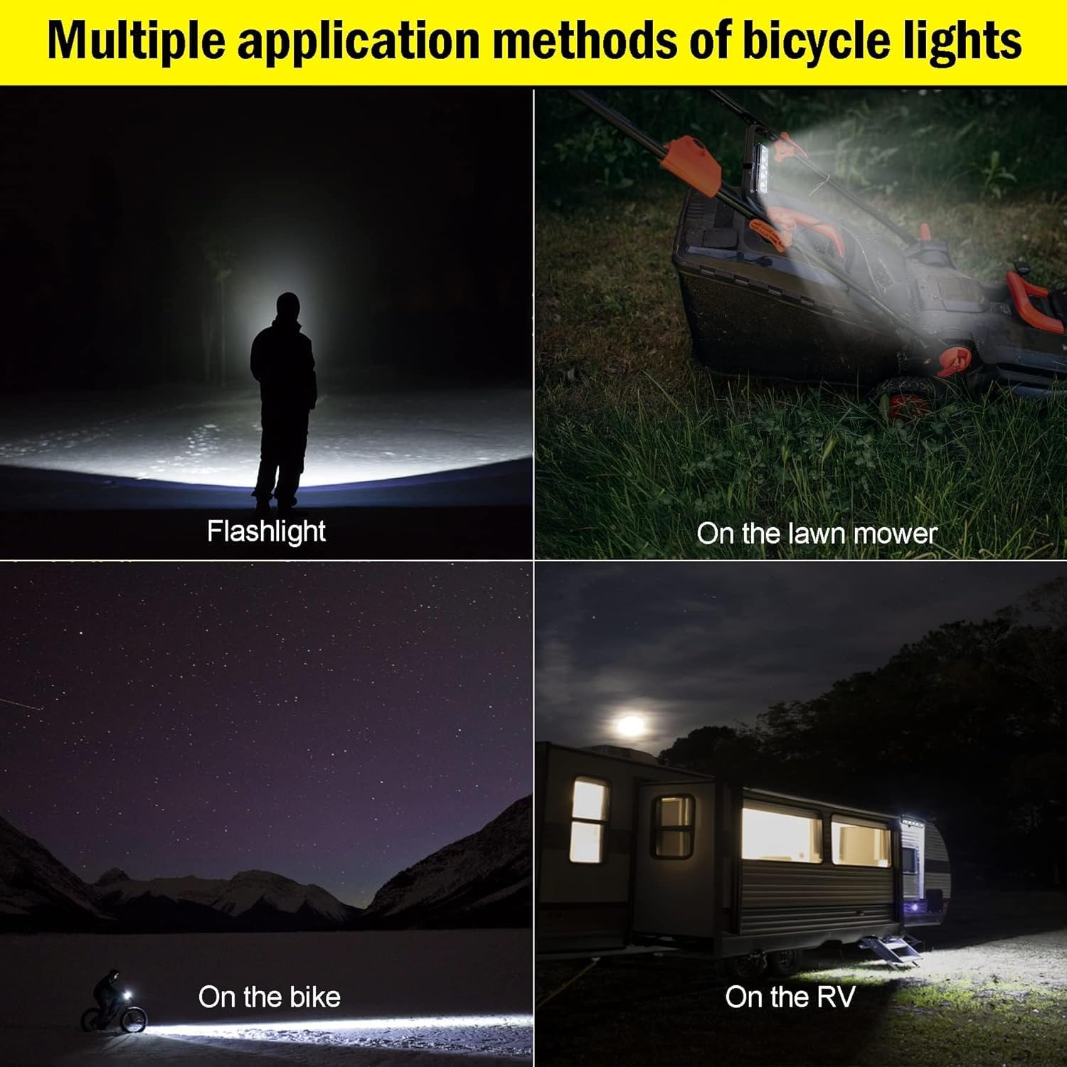 Luci Bicicletta Led, 8000mAh Ricaricabile USB & Impermeabili IPX5 Luci Bici, 3250 lumen 4 Modalità Luce Bicicletta Anteriore,Accessori Bici