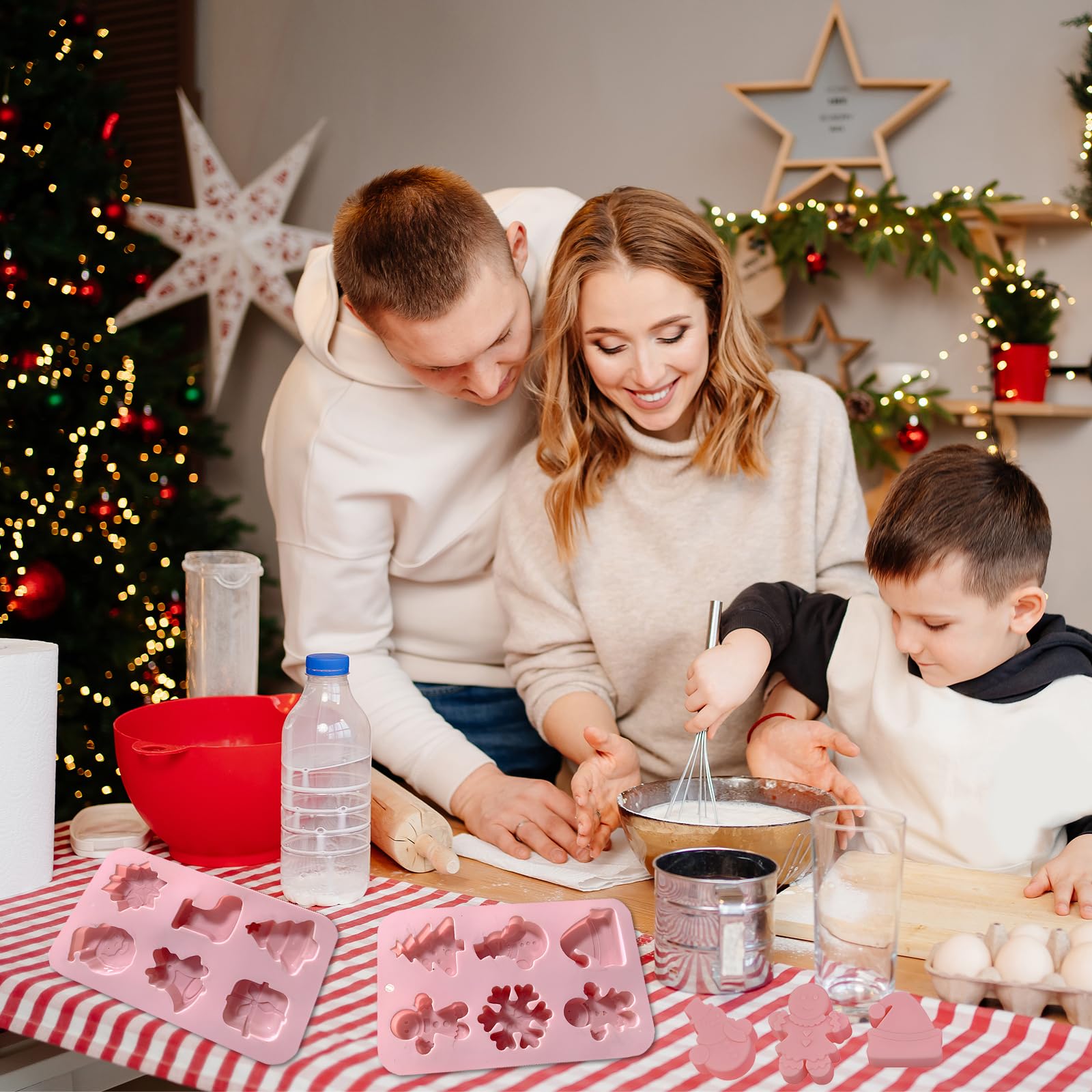 2 Stück Weihnachts-Silikonformen – 6 Hohlräume, Für Lebkuchen, Kuchen, Schokolade – Wiederverwendbar