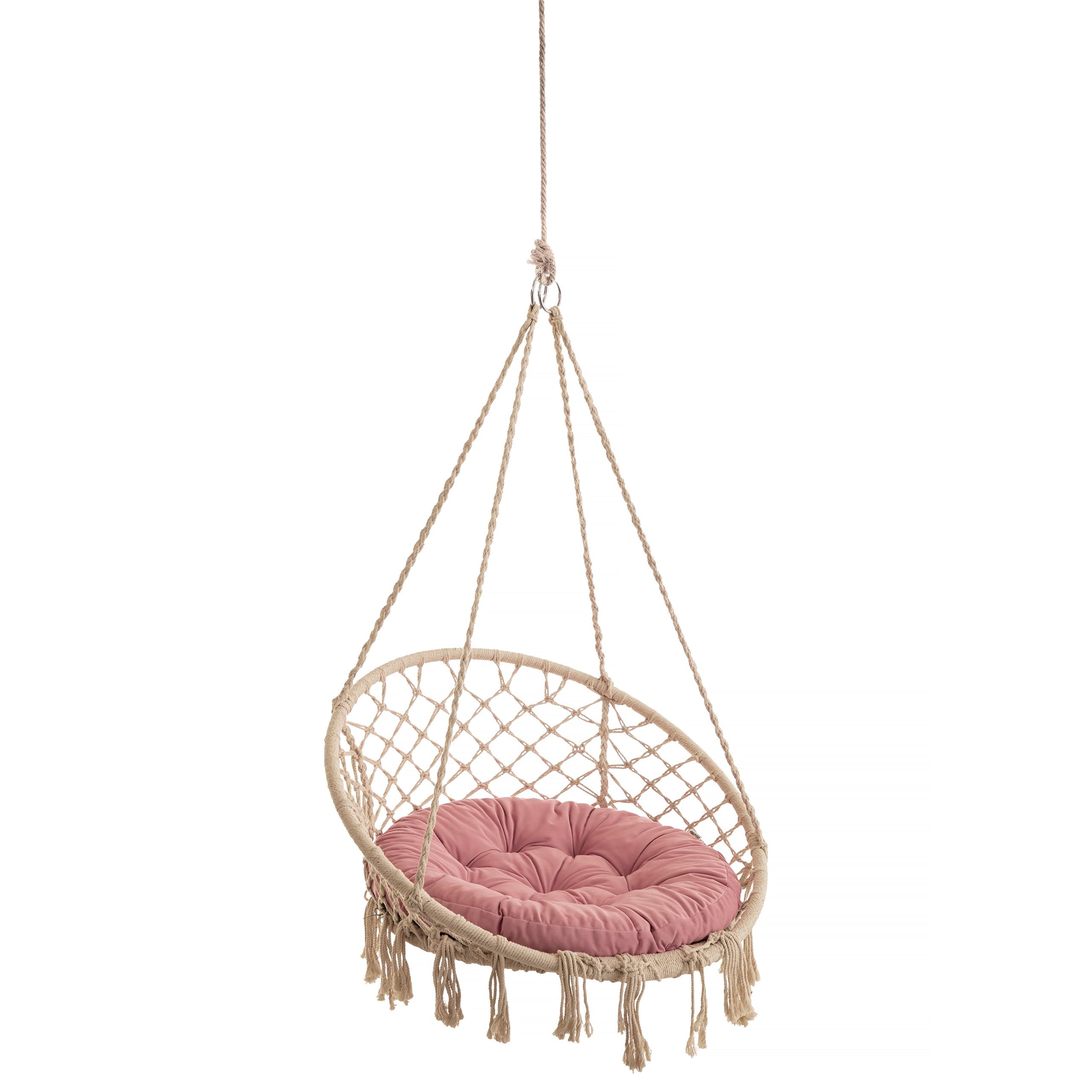 PillowPrim Velvet Cushion for Hanging Chair, Seat Cushion, Indoor, Pink, 65 cm