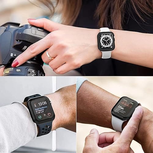 Miniatura 10 de Pocoukate - Funda compatible con Apple Watch Series 7, Series 8, Series 9 de 1.614 pulgadas (1.614 in), con protector de pantalla de vidrio