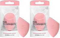 Vista 15 de Real Techniques-Miracle Microfiber Technology ideal para usar con polvos Beauty Sponge Makeup Blender, rosado