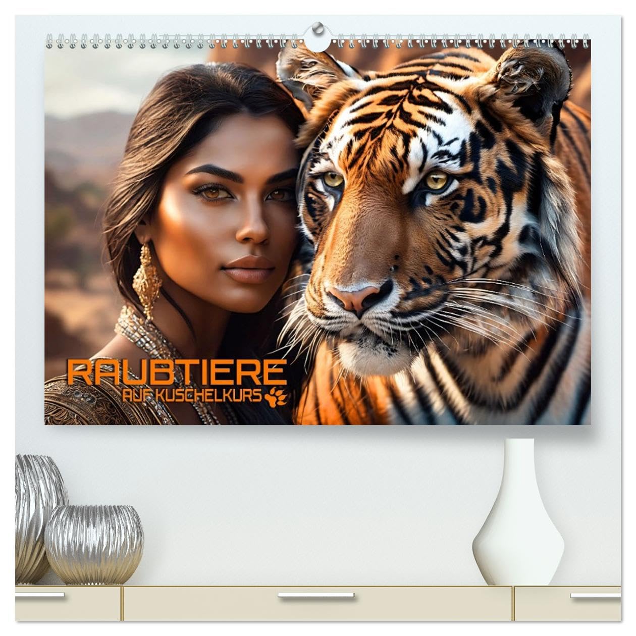 Raubtiere auf Kuschelkurs (hochwertiger Premium Wandkalender 2026 DIN A2 quer), Kunstdruck in Hochglanz: Traumhafte Bilder märchenhafter Begegnungen ... und kuscheligen Bären (CALVENDO Tiere)