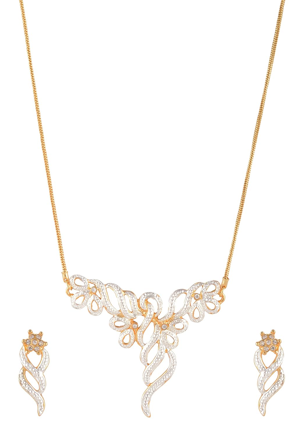 1Gram Gold Jewelry-White Crystal Stone 