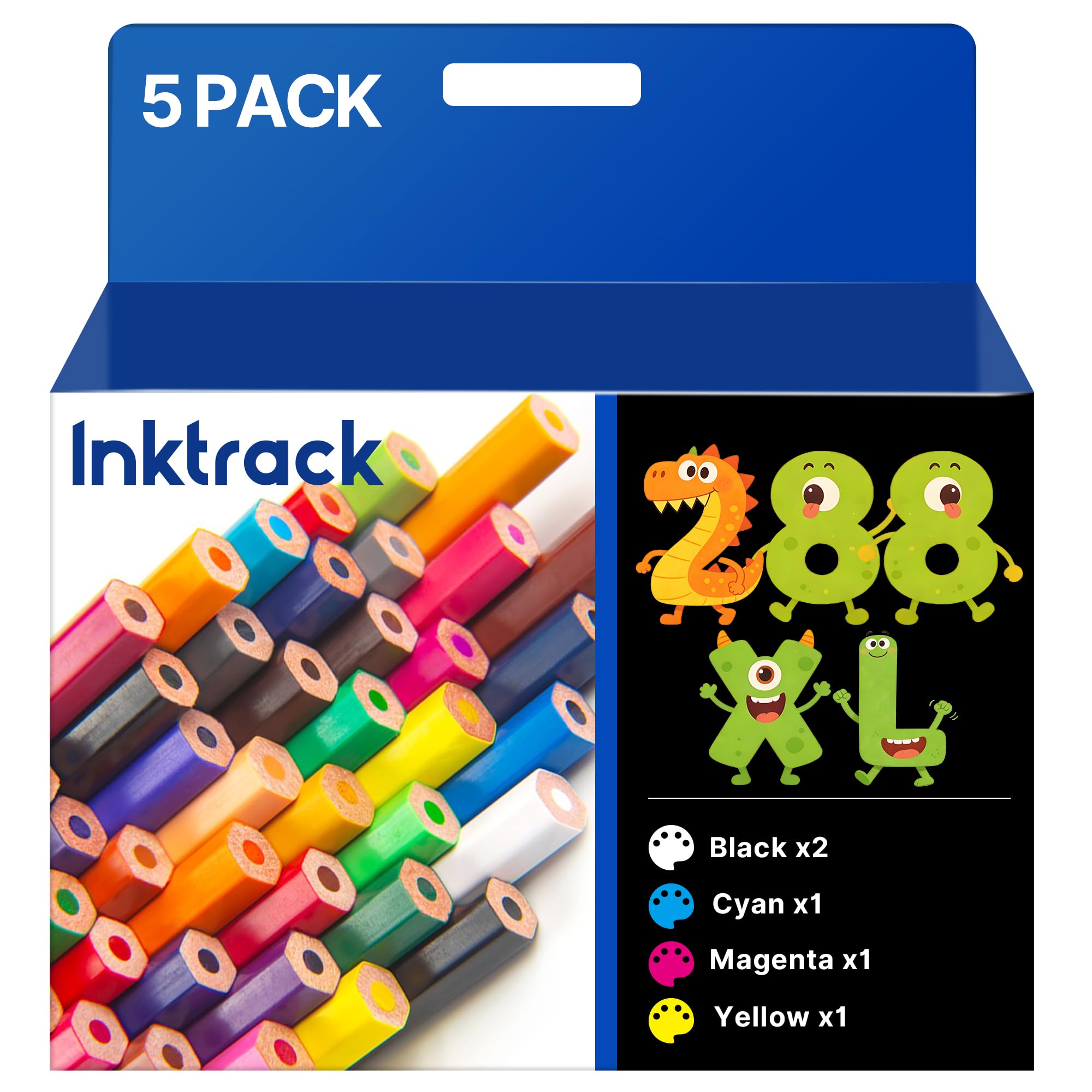 288XL Ink Cartridges 5 Pack Remanufactured for Epson 288 XL T288 T288XL Ink Cartridges Combo Pack to use for Expression Home XP-440 XP-330 XP-340 XP-