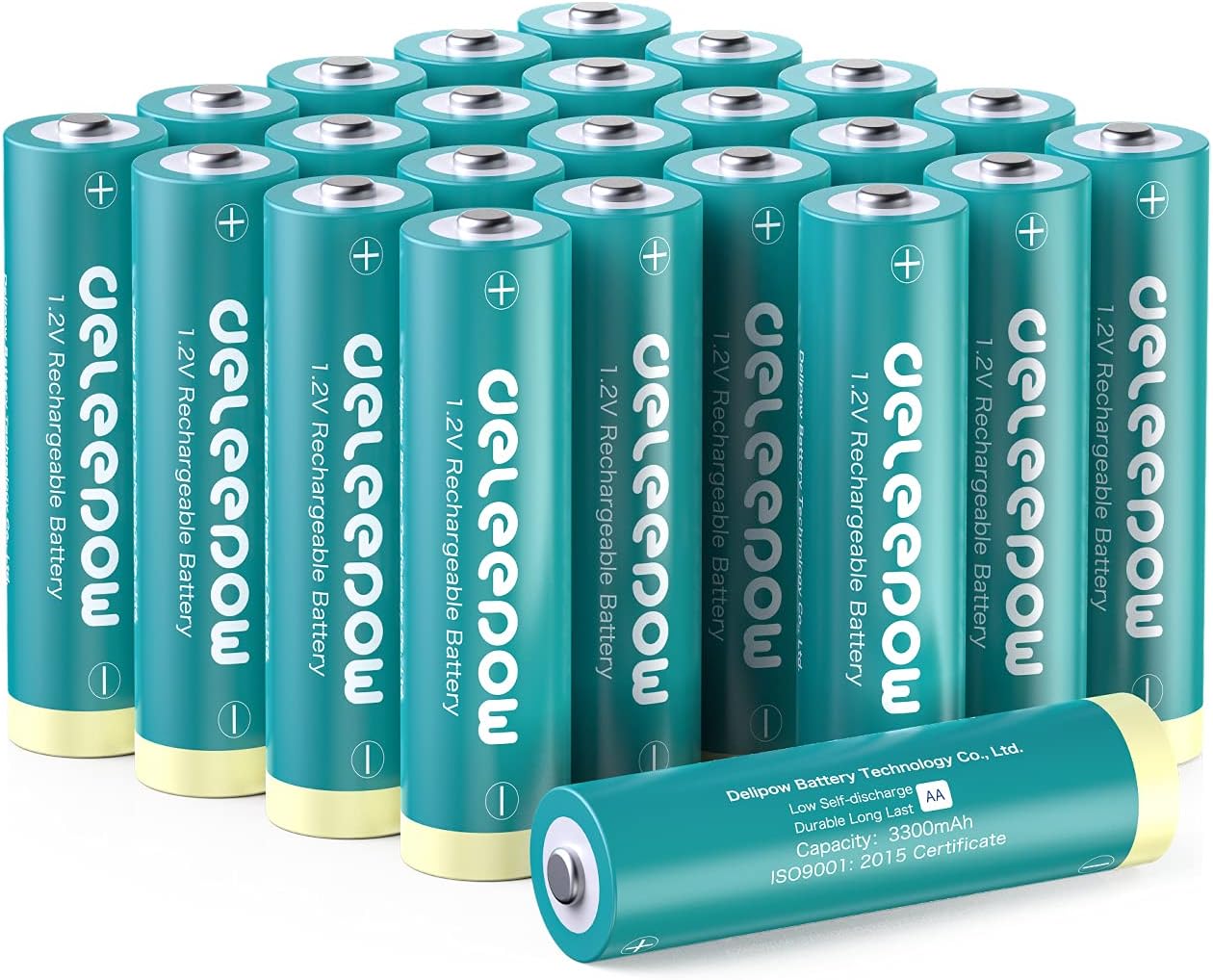 Deleepow AA Rechargeable Batteries NiMH, 3300mAh Long