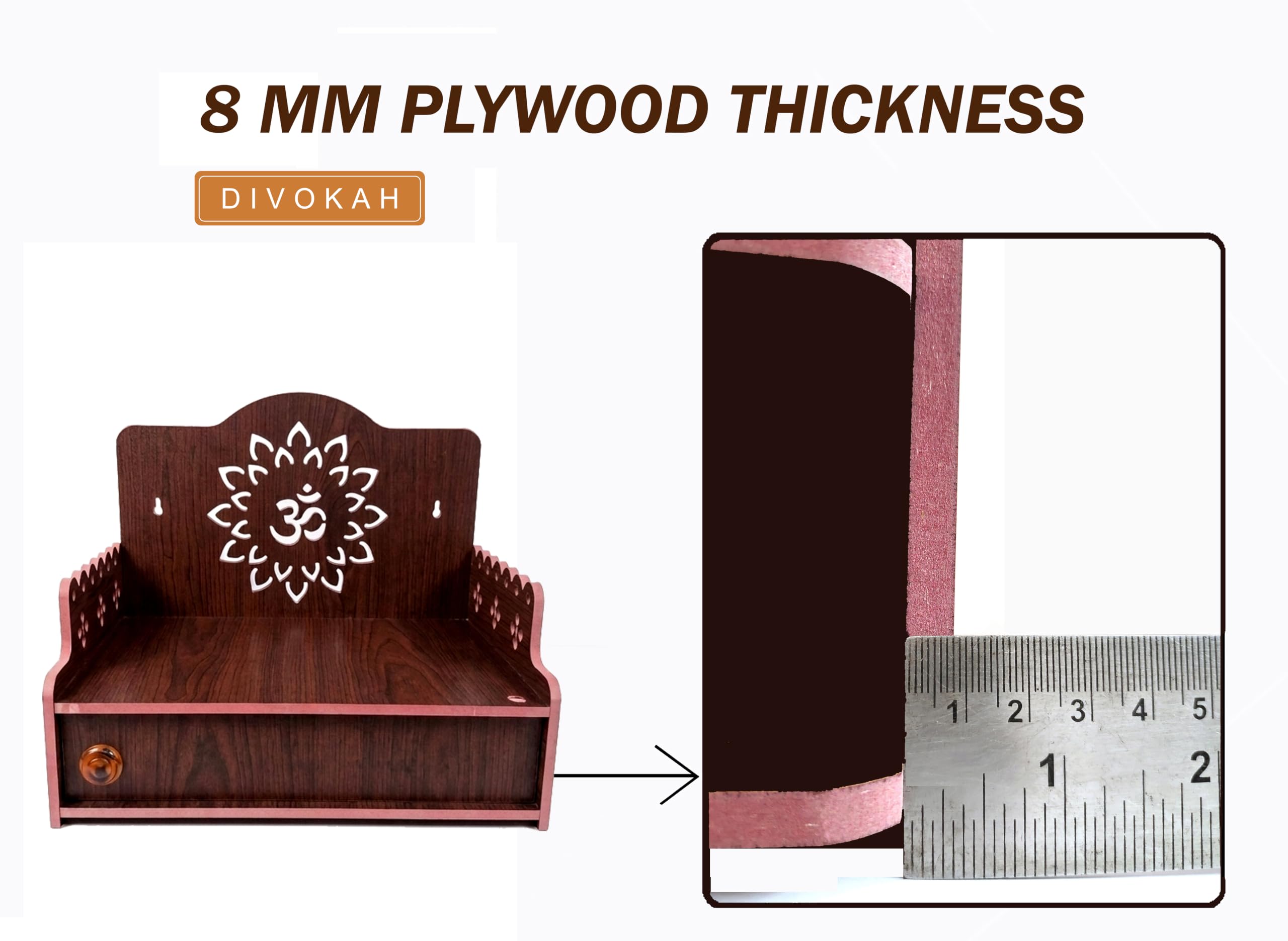 DIVOKAH Wooden Temple - Home Pooja Mandir -4