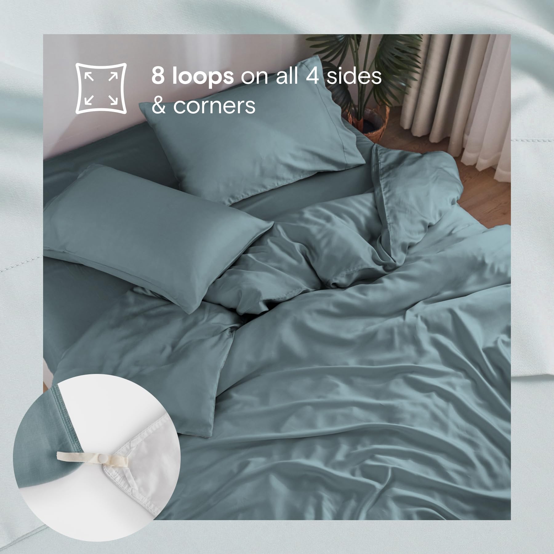 DOZ Flat Sheet - Super Soft Bamboo Viscose Bedding - Cooling & Buttery Feel - Full/Queen Size - Stripe Pattern - View #9