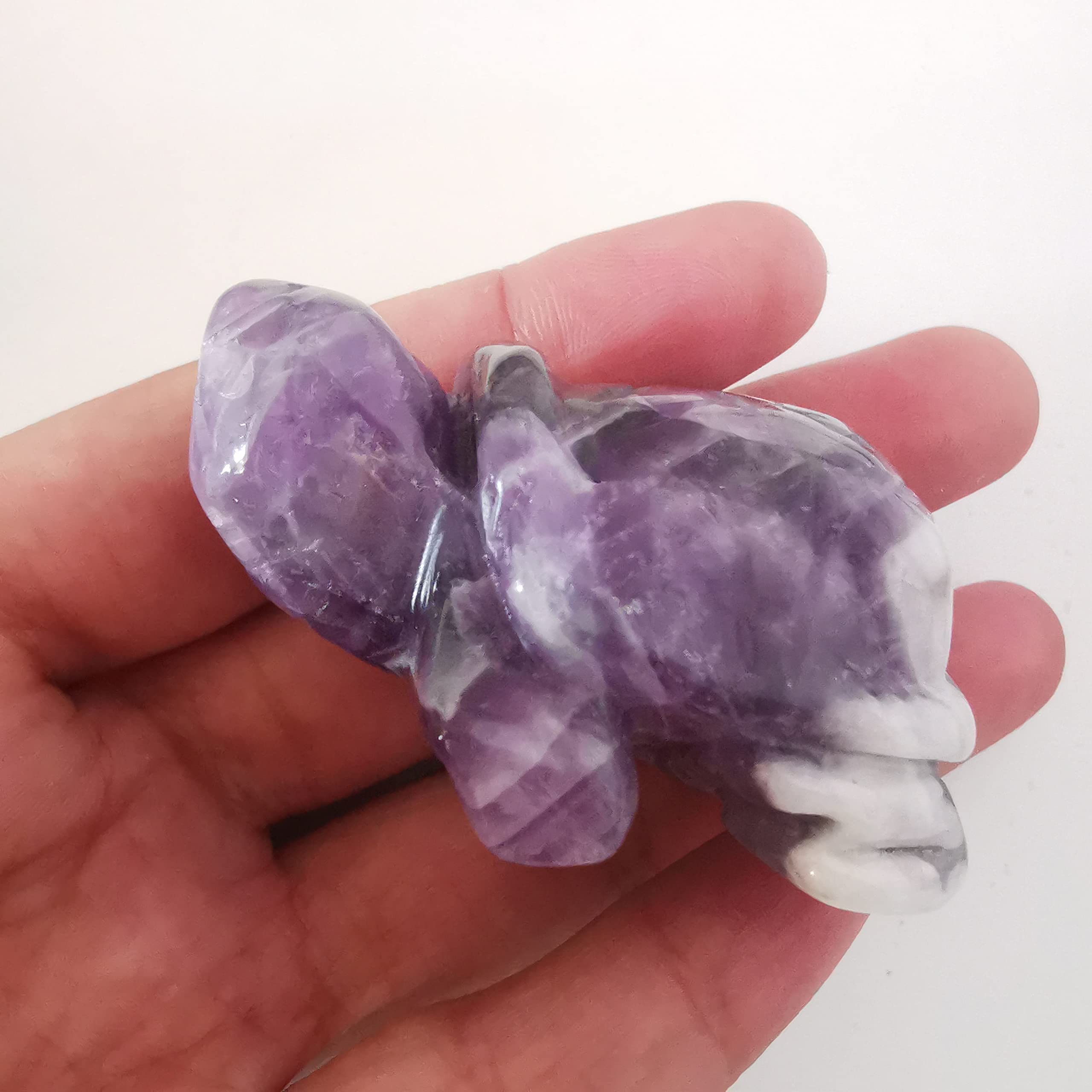 Lovionus89 Healing Crystal Turtle Statue, 2 Inches Pocket Stone Tortoise Figurines Handcarved Gemstone Sculpture, Amethyst - Image 3