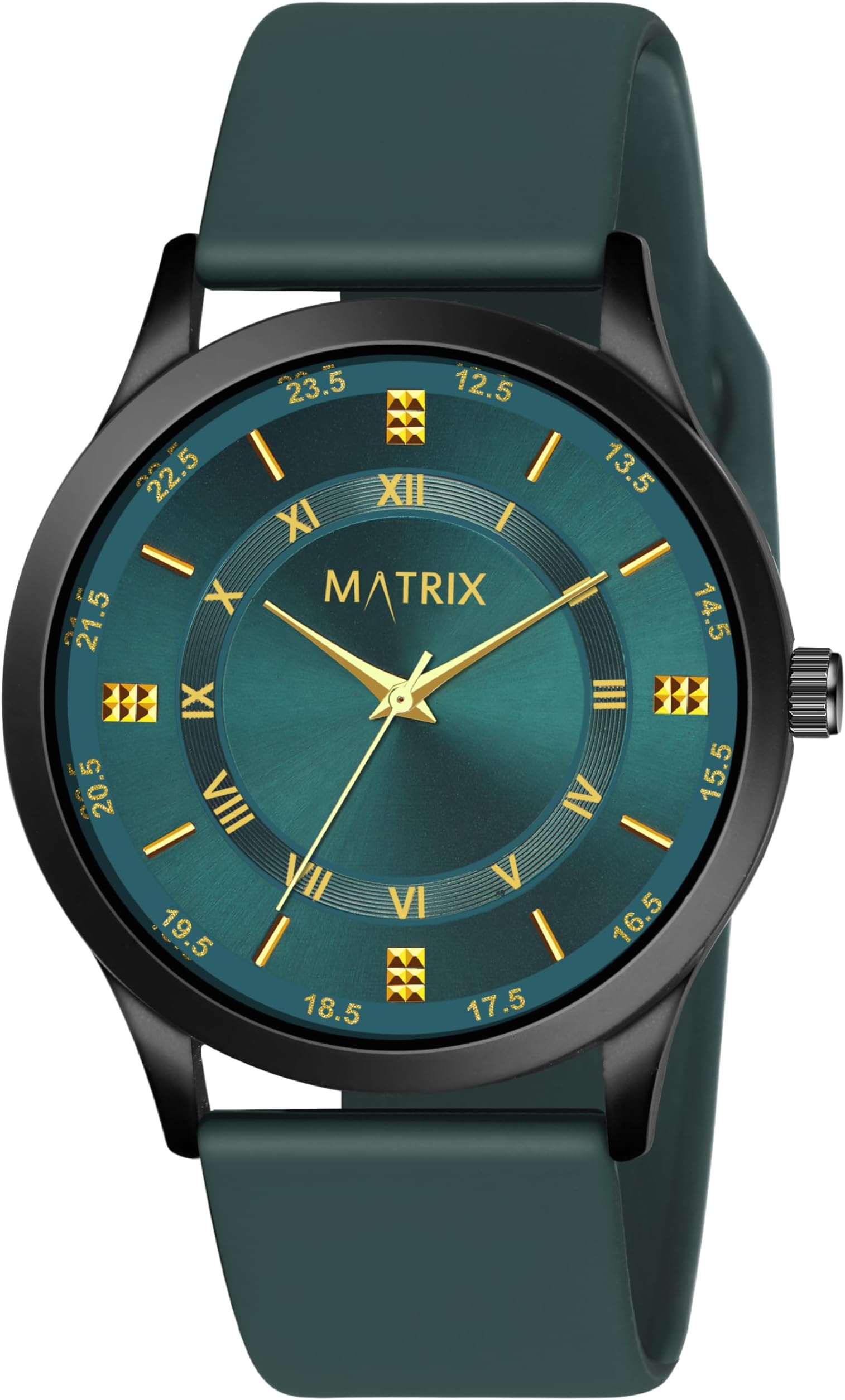 Dope Black/Green Dial with Softest Silicone Strap Analog Watch for Men's & Boys