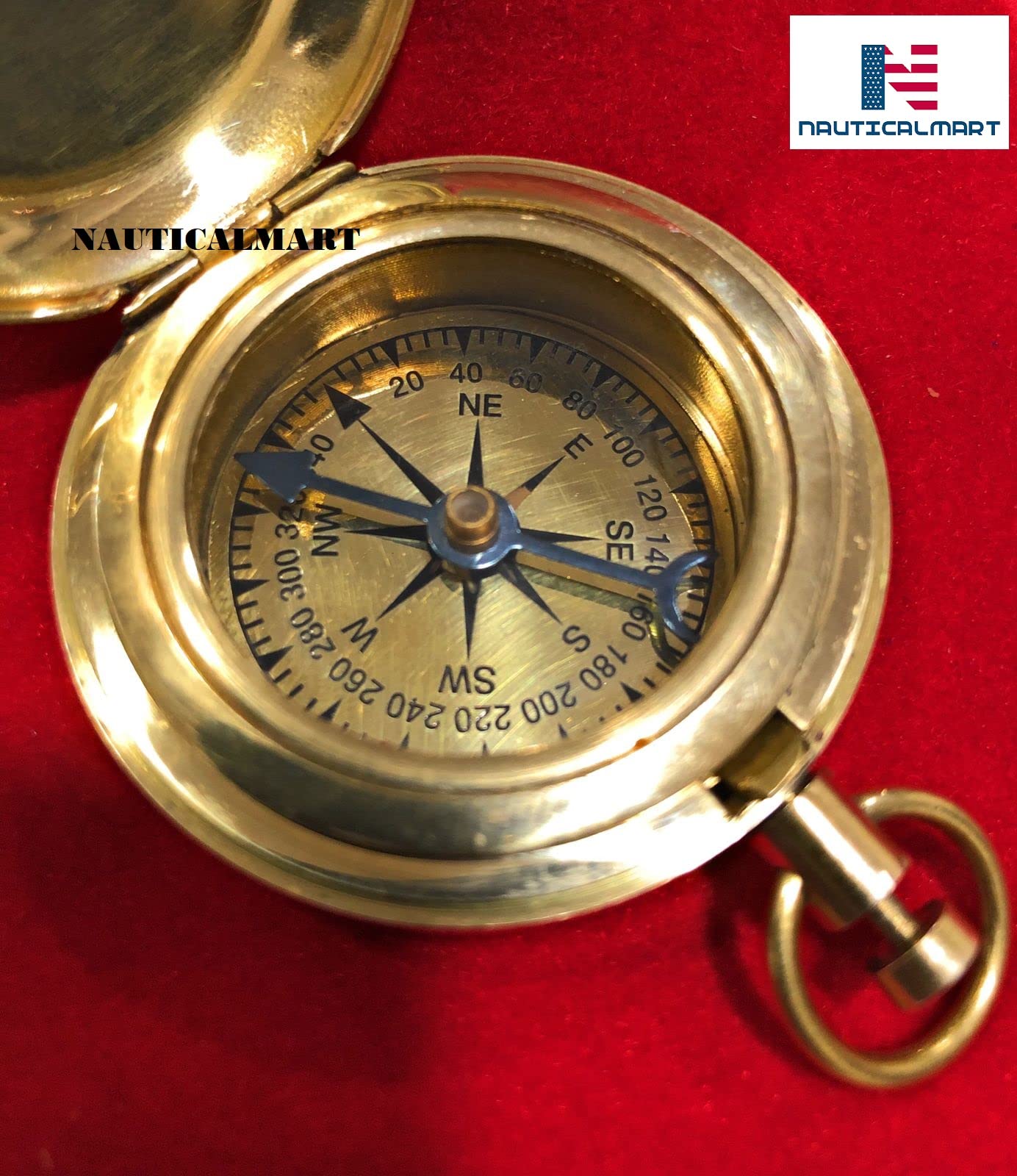 Amazon.com: NM092625A Brass Pocket Compass Push Button Pirate